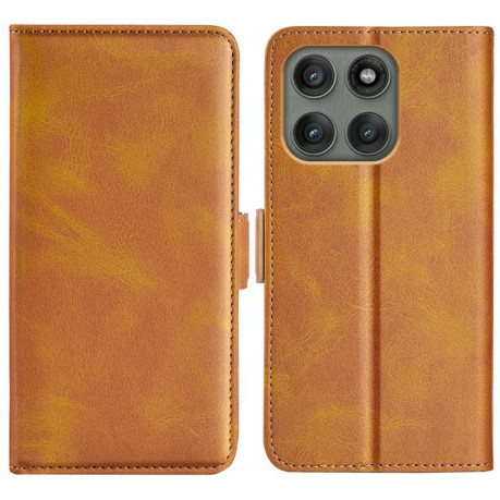 Чехол-книжка Dual-side Magnetic Buckle для Motorola Edge 60 Pro - желтый