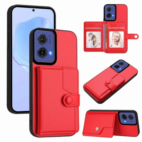 Ударозащитный чехол EU Version Button Card Bag RFID Anti-theft для Motorola Moto G85 - красный