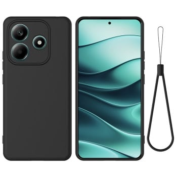 Силиконовый чехол Solid Color Liquid Silicone на Xiaomi Redmi Note 14 5G - черный