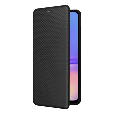 Чехол-книжка Carbon Fiber Texture на Samsung Galaxy A05 - черный