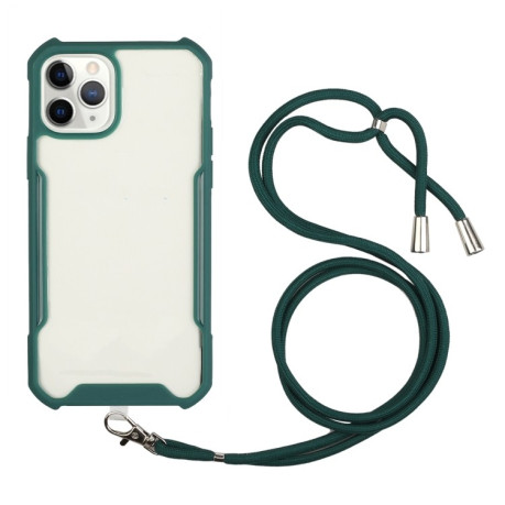 Чехол Acrylic Neck Lanyard для iPhone 11 Pro Max - темно-зеленый
