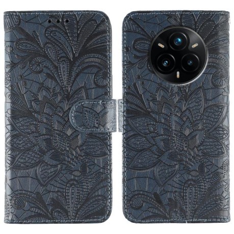Чехол-книжка Lace Flower для Realme 14 Pro+ - синій