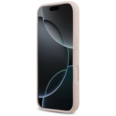 Оригинальный силиконовый чехол Guess Silicone Script Metal Logo с MagSafe на iPhone 17 Pro - Pink