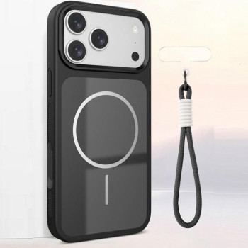 Магнітний чохол Escase з ремінцем на зап'ясті на iPhone 18 Pro Max — чорний