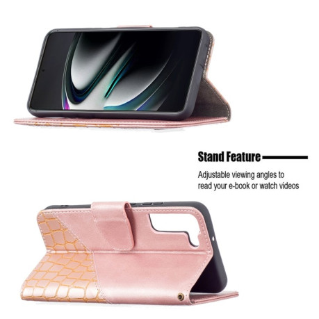 Чохол-книжка Matching Color Crocodile Texture Samsung Galaxy S22 Plus 5G - рожеве золото