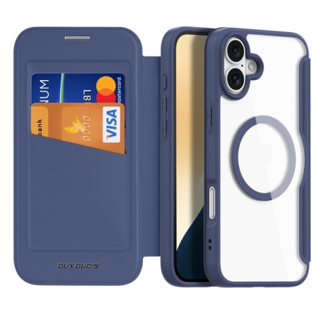 Чехол-книжка DUX DUCIS Skin X Pro Series Magsafe на iPhone 16 - синий