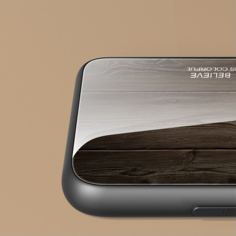 Протиударний чохол Wood Grain Glass на Xiaomi Poco M5 - чорний