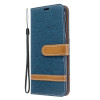 Чехол-книжка Color Matching Denim Texture на Samsung Galaxy S20 -темно-синий