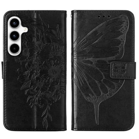 Чехол-книжка Embossed Butterfly для Samsung Galaxy A35 5G - черный
