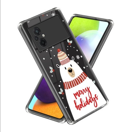 Противоударный чехол Christmas Patterned для Xiaomi Poco M5 - White Bear