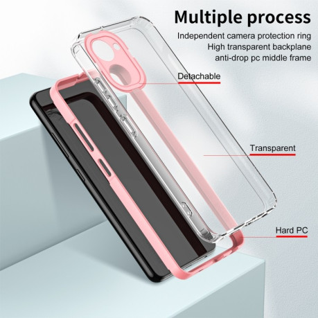 Противоударный чехол Clear Color Frame для Realme 10 4G - розовый