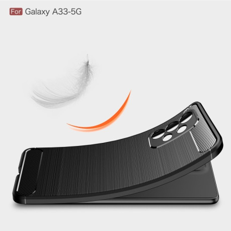 Чехол Brushed Texture Carbon Fiber на Samsung Galaxy A33 5G - черный