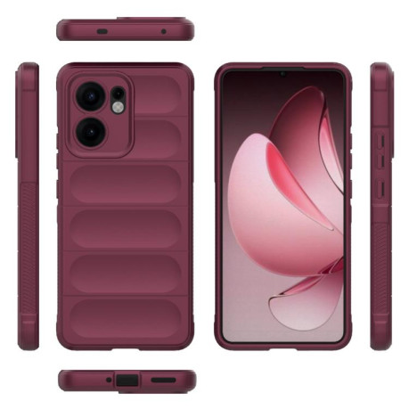 Силиконовый чехол Magic Flannel для OPPO Reno13 F/Reno13 FS- винно-красный