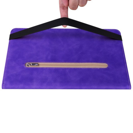 Чехол-книжка Skin Feel Solid Color Zipper Leather для Xiaomi Pad 6 / Pad 6 Pro - фиолетовый