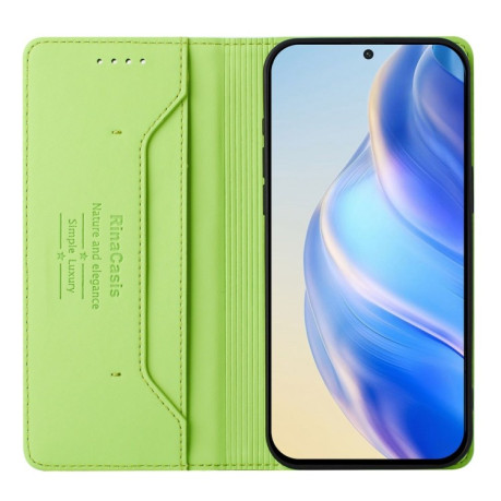 Чехол-книжка RC01 Dual-Folded Magnetic Suction RFID Leather на Infinix Hot 50i 5G / Smart 9 4G - зеленый