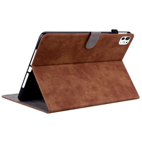 Чохол-книжка Embossed Tiger Pattern Leather для iPad Pro 11 2024 - коричневий