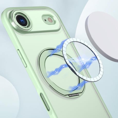 Чехол kalebol с MagSafe и подставкой 360 Metal Ring Holder на iPhone Air - зеленый