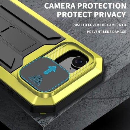 Противоударный чехол R-JUST Sliding для iPhone 16e - желтый