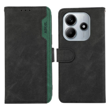 Чехол-книжка ABEEL Color Block Magnetic RFID Leather на  Xiaomi Redmi Note 14 4G 164.48mm - черный
