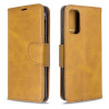 Чохол-книжка Retro Lambskin Texture Pure Color для Samsung Galaxy S20 -жовтий