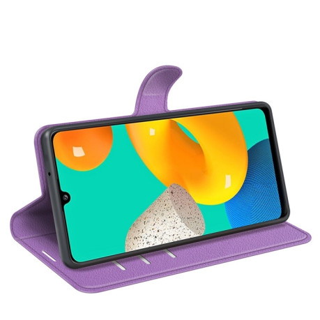 Чохол-книжка Litchi Texture Samsung Galaxy M32/A22 4G - фіолетовий