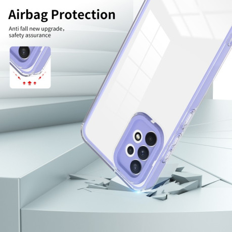 Противоударный чехол 3 in 1 Clear для Samsung Galaxy A33  - фиолетовый