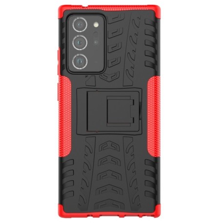 Противоударный чехол Tire Texture на Samsung Galaxy Note 20 Ultra - красный