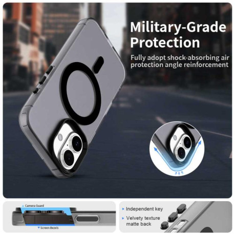 Противоударный чехол Candy Magsafe PC Hybrid TPU для iPhone 17 - черный