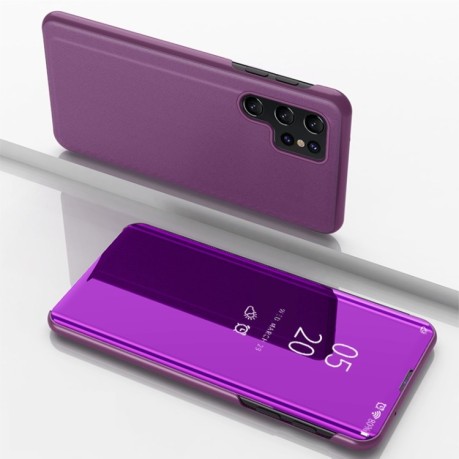 Чехол книжка Clear View на Samsung Galaxy S24 Ultra - фиолетовый