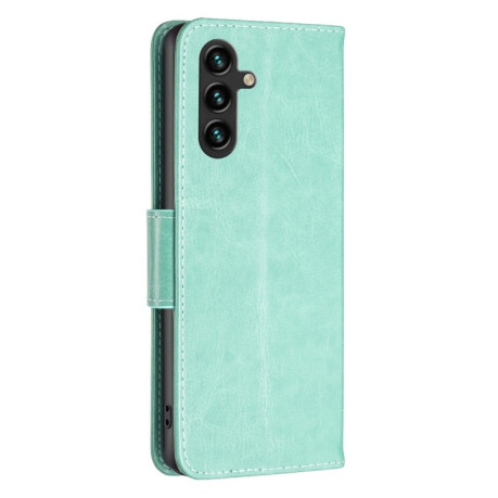 Чехол-книжка Butterflies Pattern для Samsung Galaxy A55 - зеленый