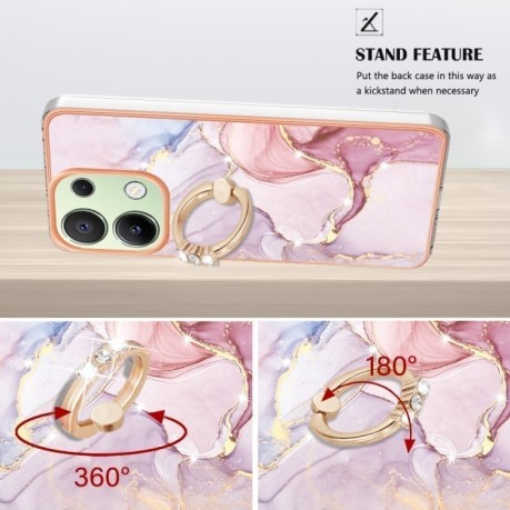 Чохол Electroplating with Ring Holder для Xiaomi Redmi Note 13 4G - Rose Gold 005
