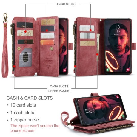 Чехол-кошелек CaseMe-C30 для Samsung Galaxy A34 5G - красный