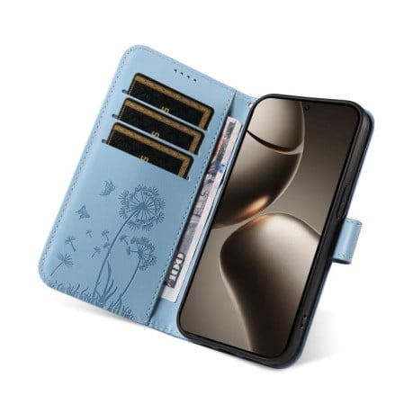 Чехол-книжка Dandelion Embossed Pattern Flip Leather на Xiaomi 15T Pro 5G - голубой