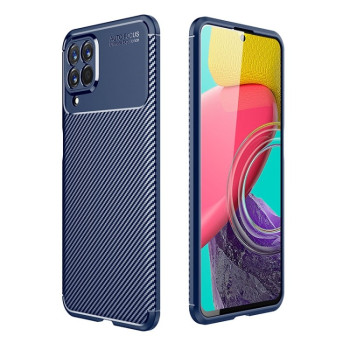 Ударозащитный чехол HMC Carbon Fiber Texture на Samsung Galaxy M53 5G - синий
