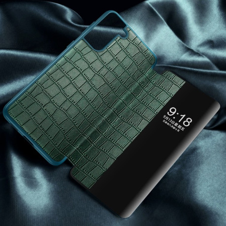 Чехол-книжка Crocodile Texture Display для Samsung Galaxy S21 -  серебристый