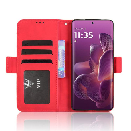 Чехол-книжка Skin Feel Calf на Motorola Edge 60 Pro - червоний