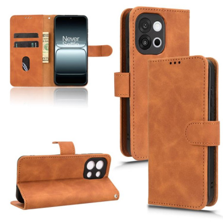 Чехол-книжка Retro Skin Feel Business Magnetic на OnePlus 13T - коричневый