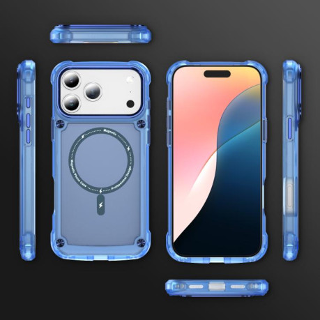 Противоударный чехол Skin Feel TPU + PC MagSafe Magnetic для iPhone 17 Pro - синий