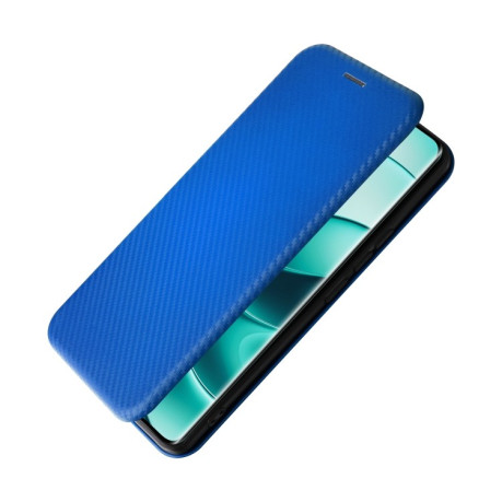 Чехол-книжка Carbon Fiber Texture на Xiaomi Redmi Note 14 Pro 4G Global - синий