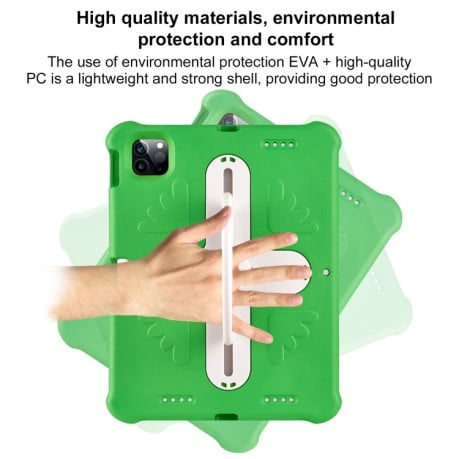 Противоударный чехол Shield 360 Rotation Handle EVA Shockproof для iPad Pro 11 2024 - зеленый