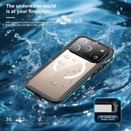 Противоударный чехол RedPepper IP68 Waterproof MagSafe для iPhone 17 Pro - черно-синий