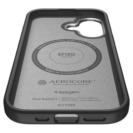Оригинальный чехол Spigen Enzo Aramid &quot;T&quot; с MagSafe на iPhone 17 - black and silver