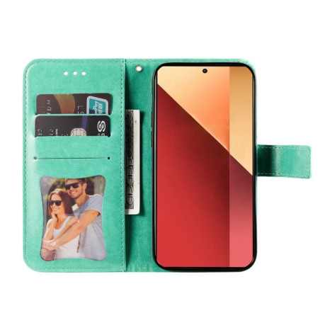 Чохол-книжка 7-petal Flowers Embossing для Xiaomi Redmi Note13 Pro 4G Global/Poco M6 Pro 4G - зелений