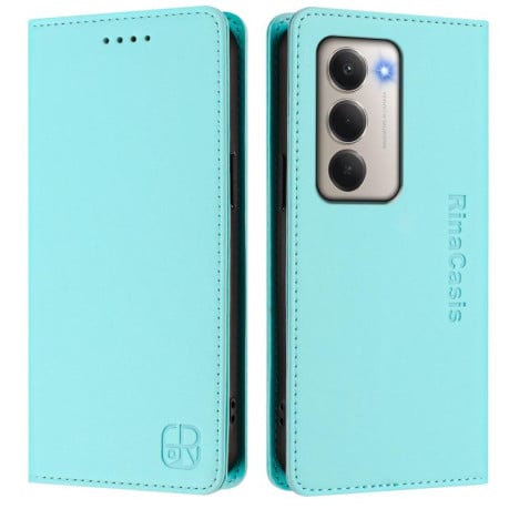 Чехол-книжка RC01 Dual-Folded Magnetic Suction RFID на Xiaomi Redmi 15 5G / 4G EU 171mm  - зеленый