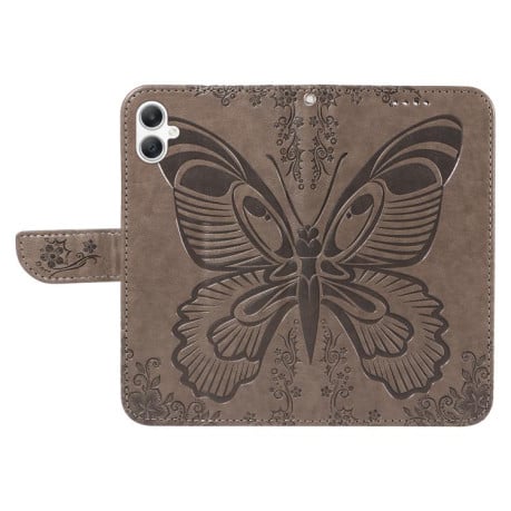 Чехол-книжка Swallowtail Butterfly Embossed Leather на Samsung Galaxy A07 5G - серый