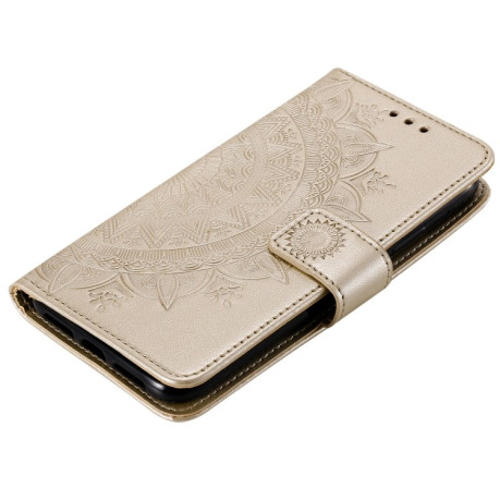 Чехол-книжка Totem Flower для Samsung Galaxy A03/A04E - золотой