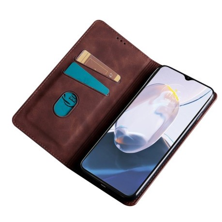 Чехол-книжка Retro Skin Feel Business Magnetic на Samsung Galaxy A04 - коричневый