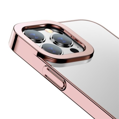 Противоударный чехол Baseus Glitter Plating для iPhone 13 Pro Max - розовый
