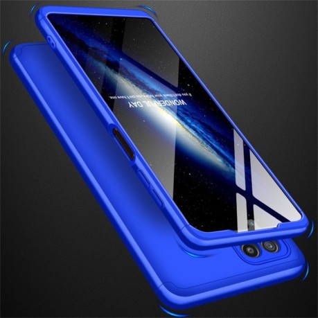Противоударный чехол GKK Three Stage Splicing на Samsung Galaxy M32/A22 4G - синий