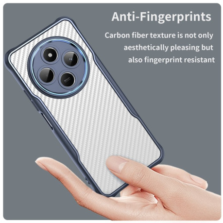 Ударозащитный чехол Carbon Fiber Textureф Translucent на Xiaomi Redmi 14C 4G/Poco C75/Redmi A4 5G - синий
